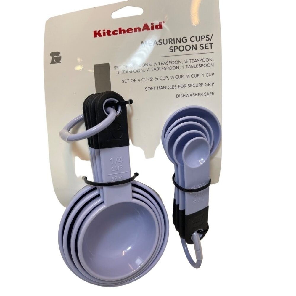 KitchenAid Measuring Cups & Spoon lavenderSet - 10 Pieces - Dishwasher Safe New